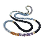 handmade beaded gemstone necklace in turquoise and rainbow gemstones