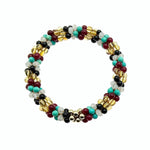 tartan-inspired beaded gemstone bracelet in Cornish national colorway