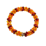 tartan-inspired beaded gemstone bracelet in clan macmillan colorway