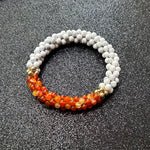 pride collection white, orange and gold handmade beaded gemstone bracelet