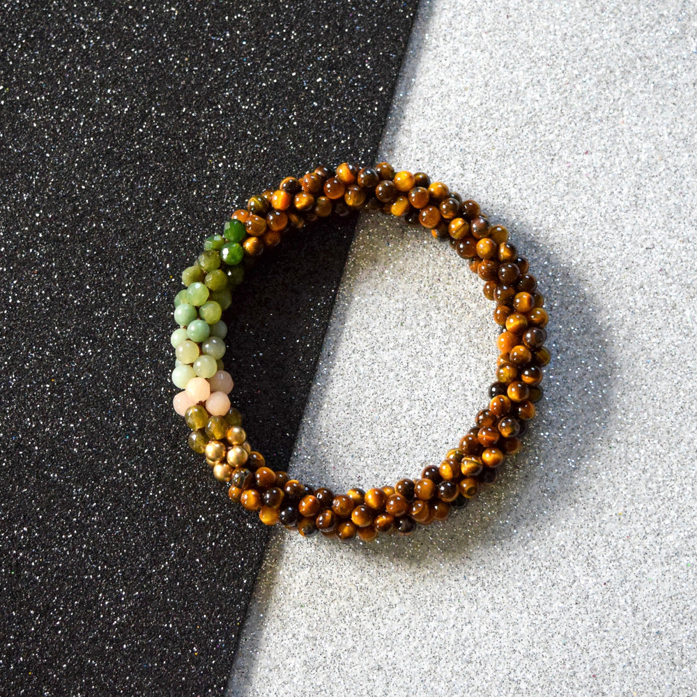 handmade beaded gemstone bracelet in virgo zodiac colors