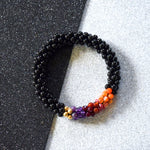 beaded gemstone bracelet in scorpio zodiac colorway