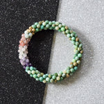 handmade beaded gemstone bracelet in pisces zodiac colors