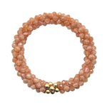 sunstone and gold handmade beaded gemstone bracelet 
