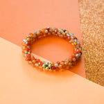 beaded gemstone bracelet: #wearorange on orange background