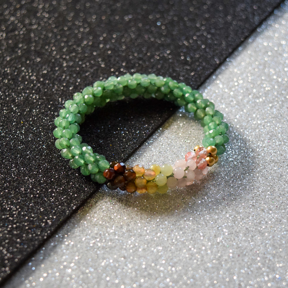 beaded gemstone bracelet in taurus colors