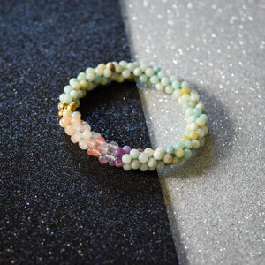 
            
                Load image into Gallery viewer, beaded gemstone bracelet in pisces colors
            
        