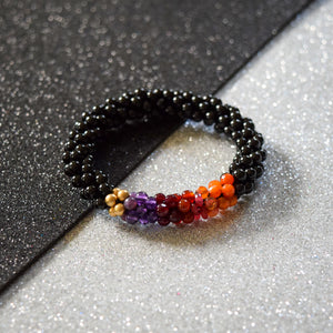 beaded gemstone bracelet in scorpio colors