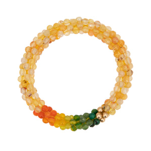 beaded gemstone bracelet: gemini colors on white background