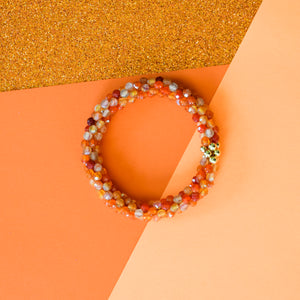 
            
                Load image into Gallery viewer, beaded gemstone bracelet: #wearorange on orange background
            
        